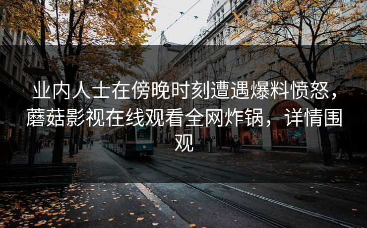 业内人士在傍晚时刻遭遇爆料愤怒,蘑菇影视在线观看全网炸锅,详情围观 业内人士在傍晚时刻遭遇爆料愤怒,蘑菇影视在线观看全网炸锅,详情围观